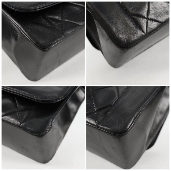 CHANEL Matelasse Chain Shoulder Bag Lamb Skin Black Gold CC Auth kk453A - Picture 15 of 16